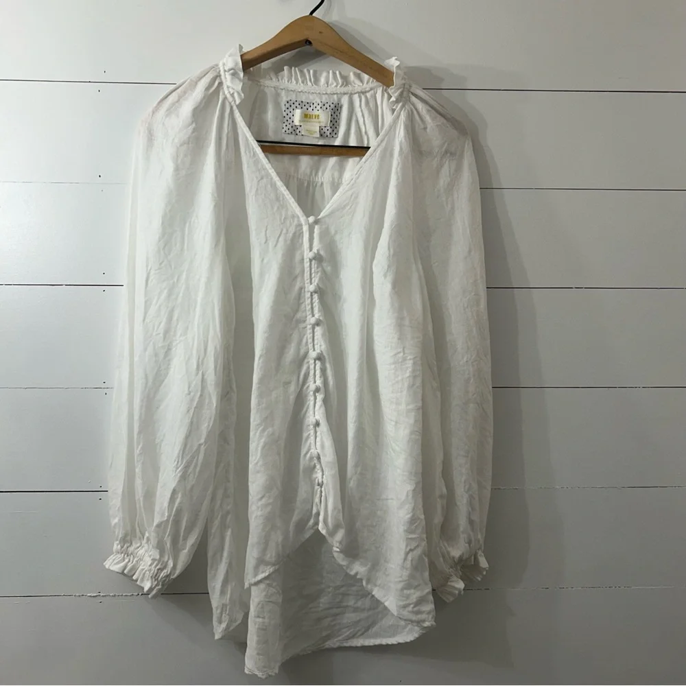 Anthropologie The Audie Linen Puff-Sleeve Blouse - Picture 16 of 16